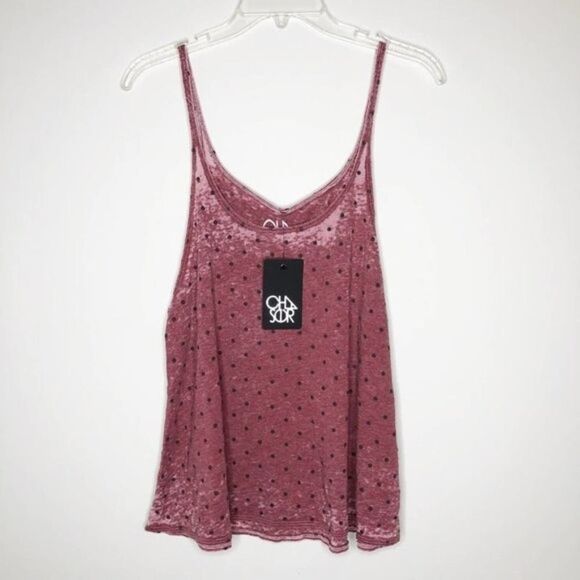 CHASER Polka Dot Burnout Tank Top  - Picture 1 of 6